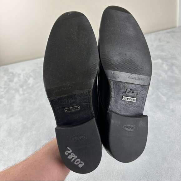 Gucci Black Leather Derby Shoes Authentic Men's Size 9D/43 EU/9 UK Made in Italy - Picture 11 of 13